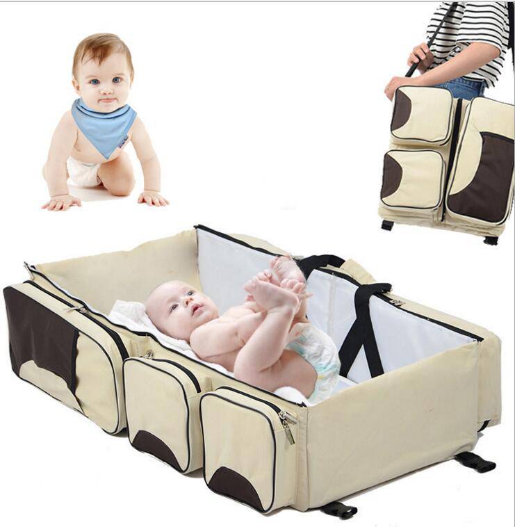 2-in-1 Baby Bed And Bag With Net - Grey