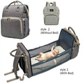 Portable Folding Crib Mommy Bag Bed Backpack - Pink