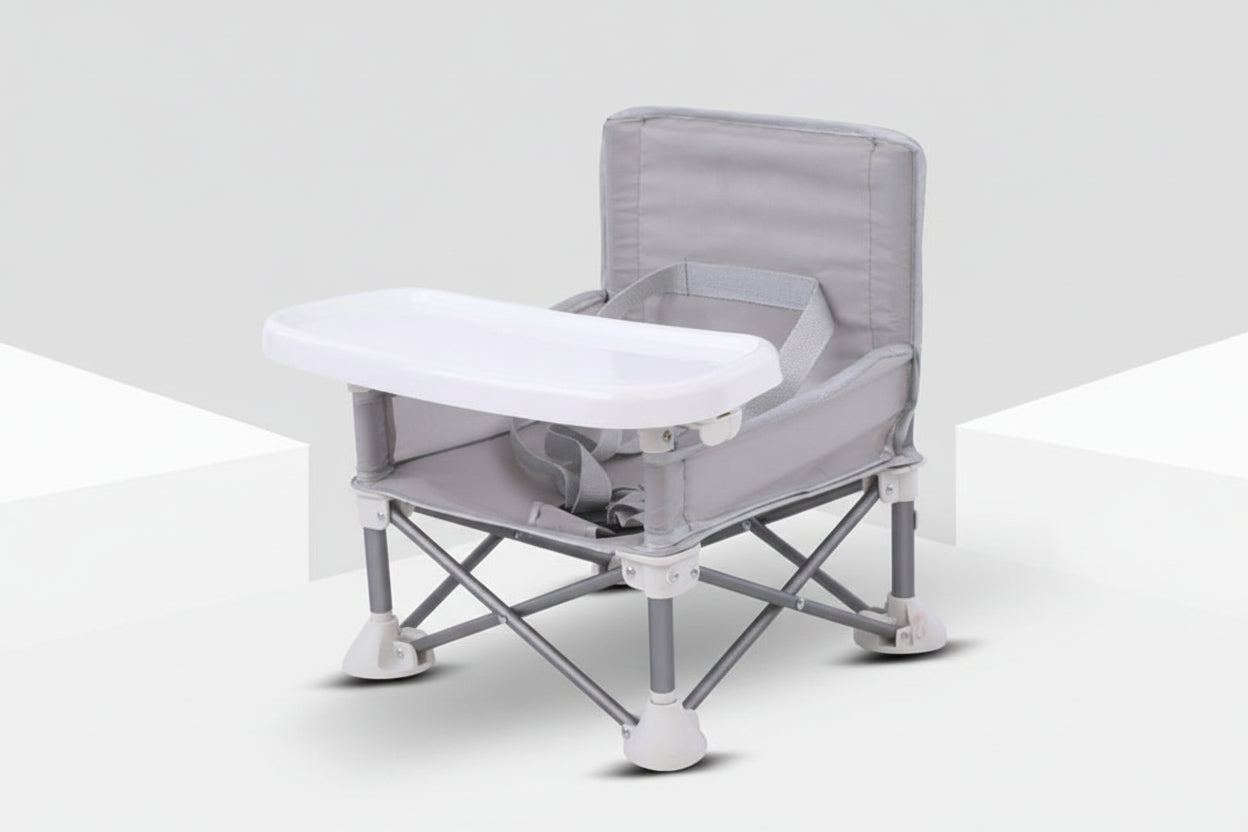 Portable Foldable Baby Feeding Chair - Grey