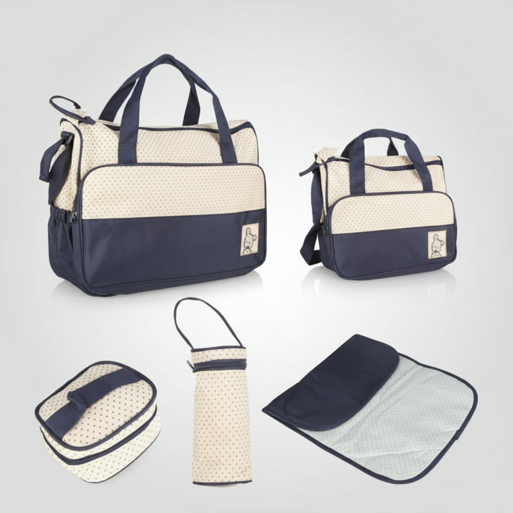 5 in 1 Multi - Functional Diaper Backpack - Blue