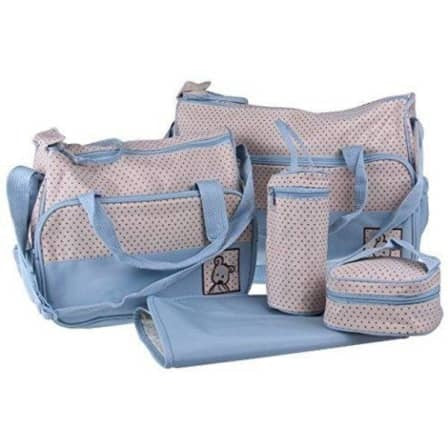5 in 1 Multi - Functional Diaper Backpack - Light Blue