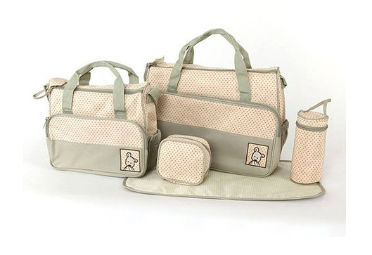 5 in 1 Multifunctional Baby Bag - Khaki Dots
